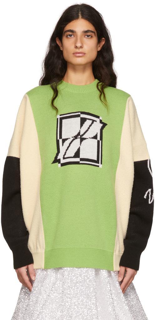 商品We11done|Green Acrylic Sweater,价格¥952,第1张图片