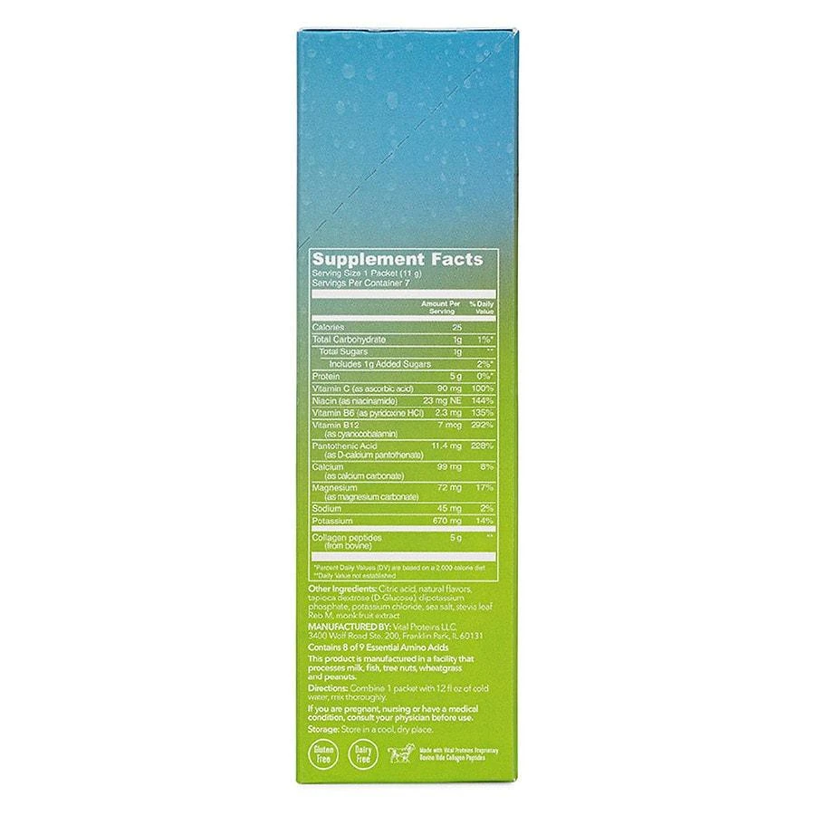 商品Vital Proteins|Hydration + Collagen Packets Lemon Lime,价格¥79,第4张图片详细描述