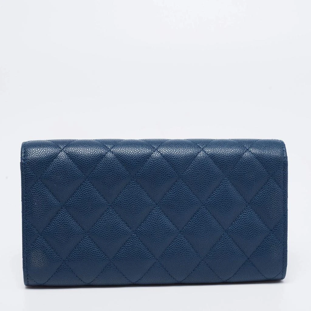 商品Chanel|Chanel Blue Leather Classic Flap Wallet,价格¥9630,第4张图片详细描述