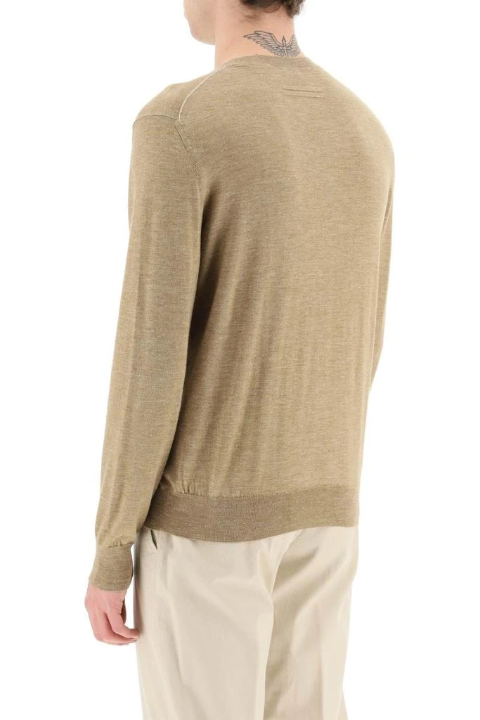 商品Zegna|LIGHTWEIGHT SILK CASHMERE AND LINEN SWEATER,价格¥2871,第4张图片详细描述