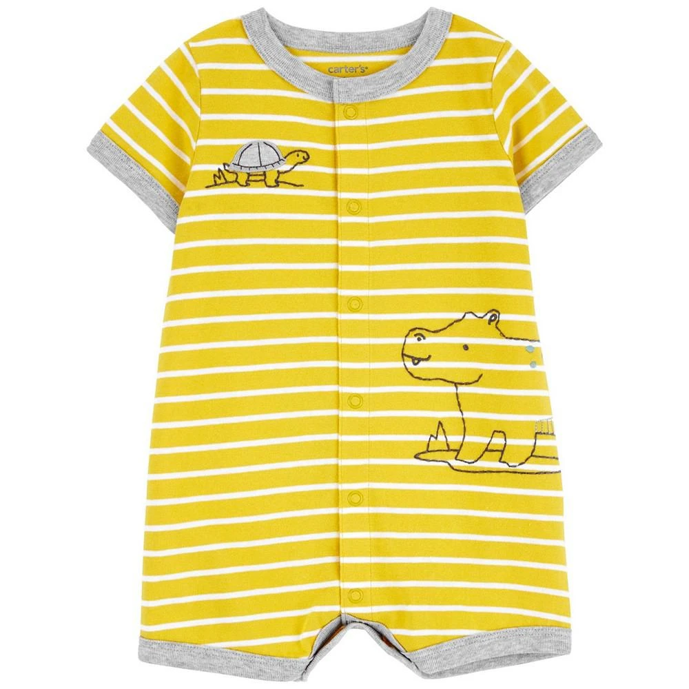 商品Carter's|Baby Boys Rhino Snap Up Romper,价格¥60,第1张图片