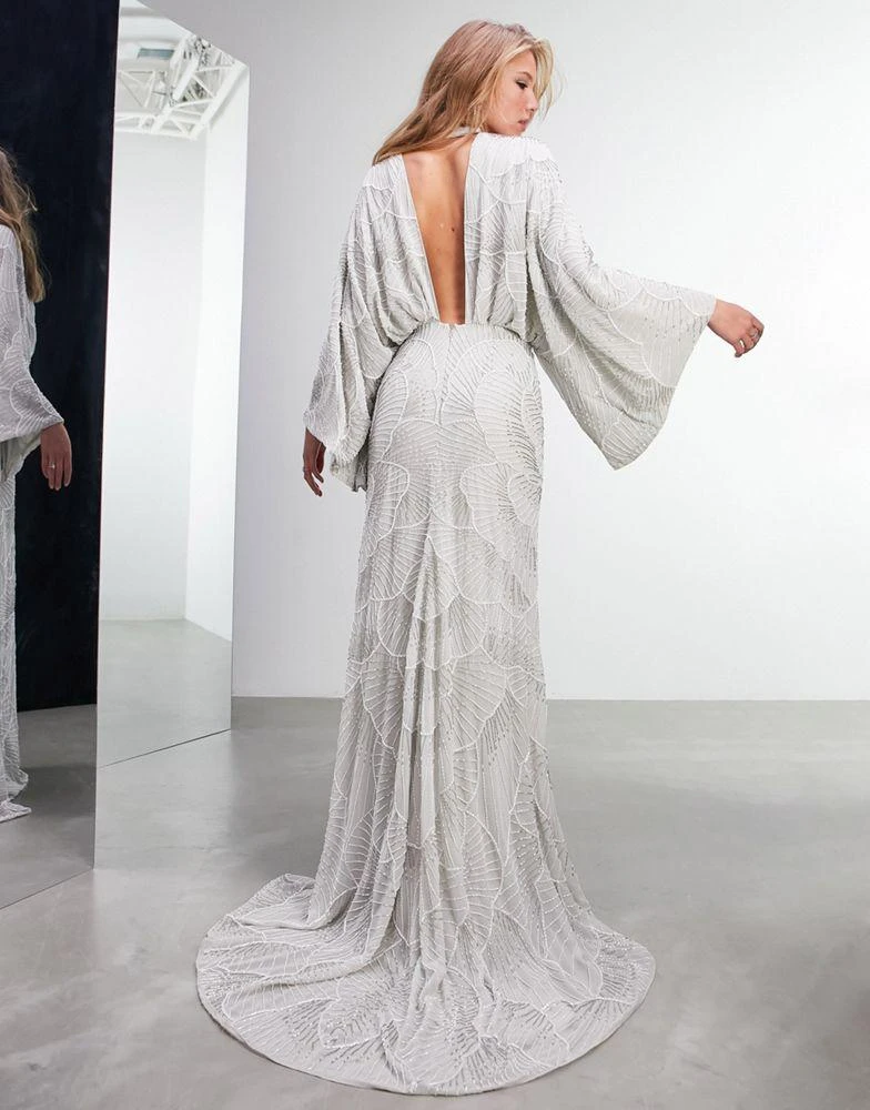 商品ASOS|ASOS EDITION Poppy scallop floral embellished wedding dress,价格¥1104,第4张图片详细描述