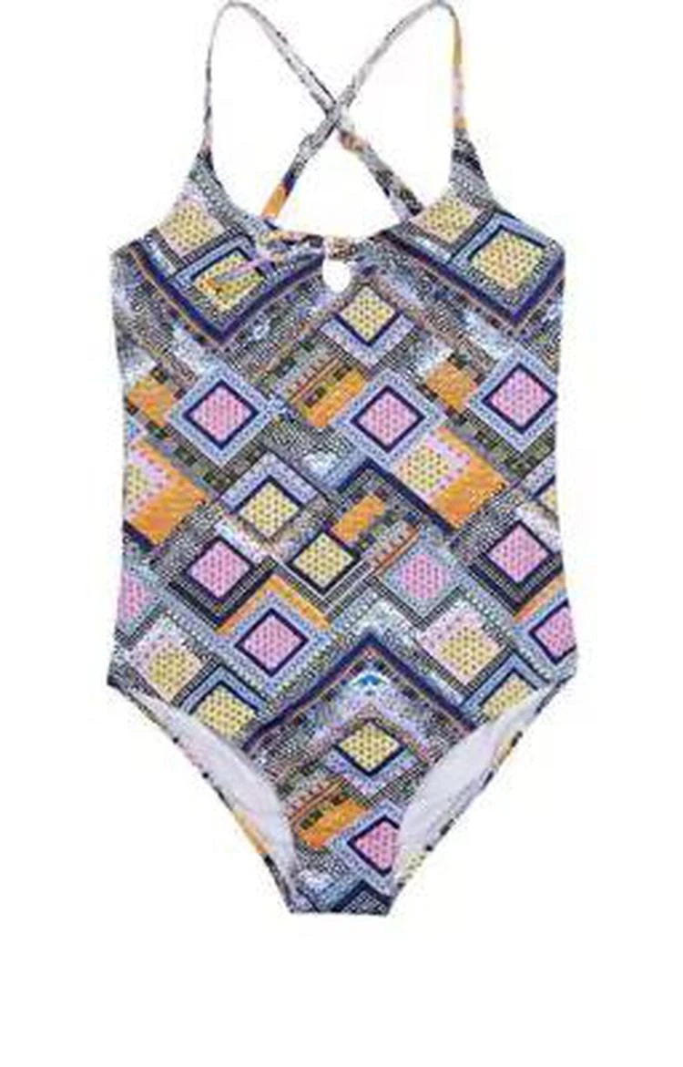 商品OndadeMar|Tile-Pattern Tank Swimsuit,价格¥432,第1张图片