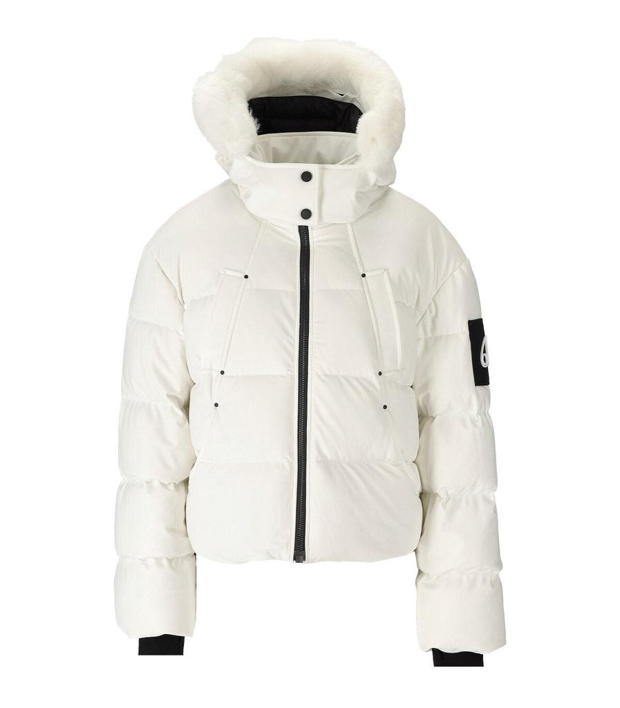 MOOSE KNUCKLES  ETON WHITE SHORT HOODED DOWN JACKET商品第1张图片规格展示