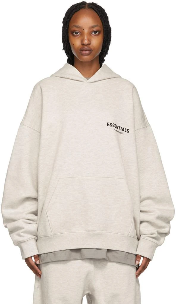 商品Essentials|Off-White Cotton Hoodie,价格¥738,第1张图片