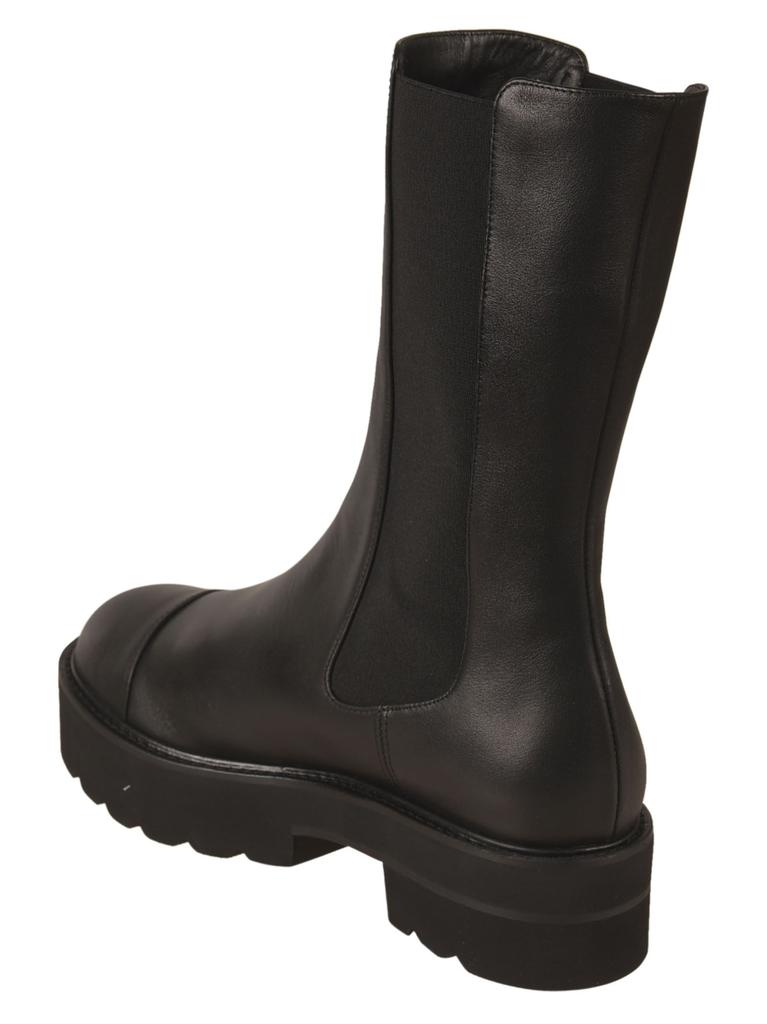Stuart Weitzman Women's  Black Leather Ankle Boots商品第3张图片规格展示