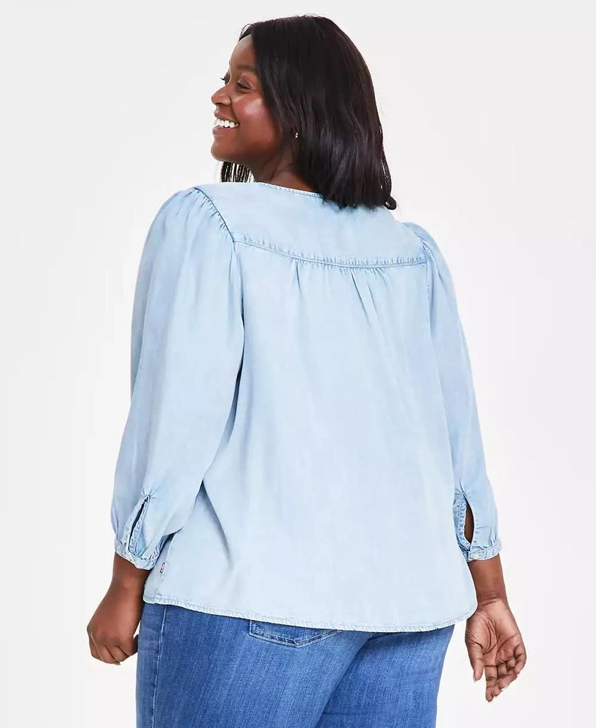 商品Levi's|Plus Size Halsey 3/4-Sleeve Button-Front Blouse,价格¥312,第2张图片详细描述