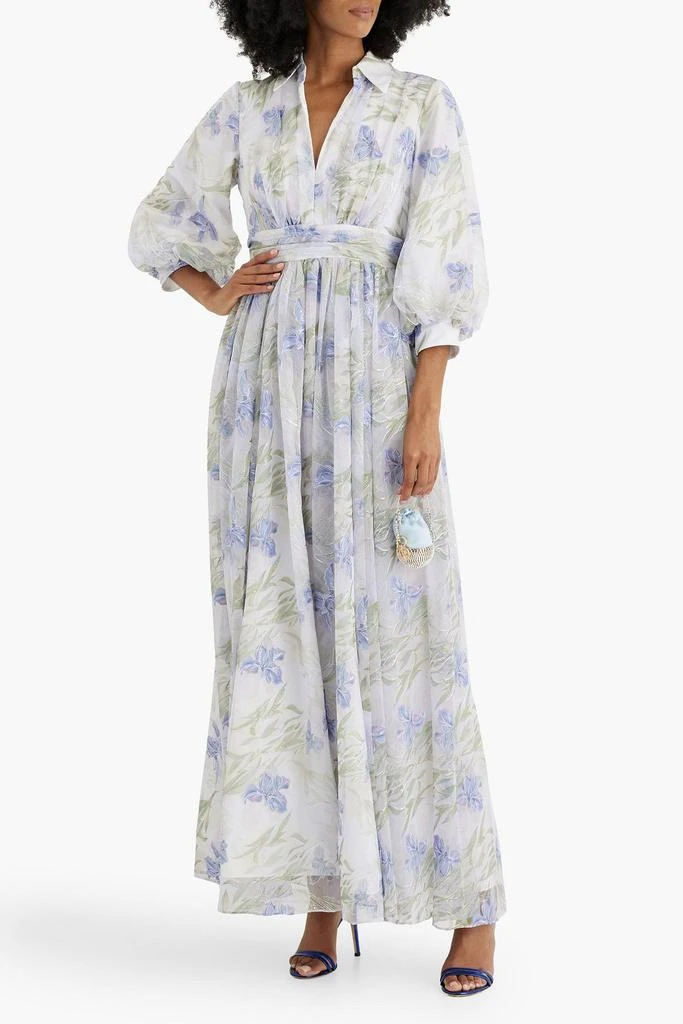 商品Badgley Mischka|Embellished floral-print tulle maxi dress,价格¥4021,第2张图片详细描述