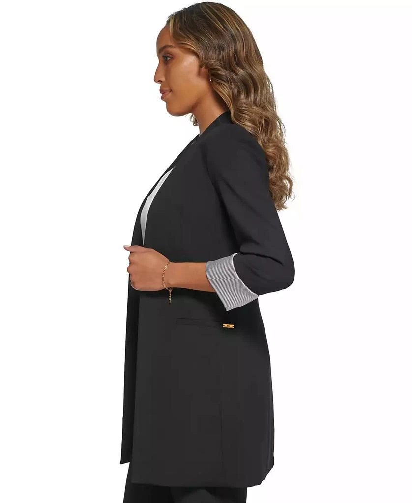 商品Calvin Klein|Women's Roll Sleeve Open Front Blazer, Regular and Petite Sizes,价格¥1122,第3张图片详细描述