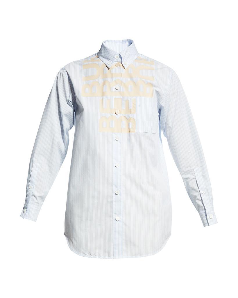 商品Burberry|Ivanna Typographic Stripe Collared Shirt,价格¥5147,第4张图片详细描述