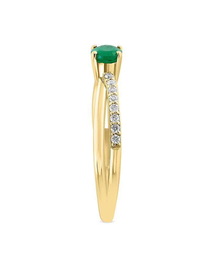 商品Bloomingdale's|Emerald & Diamond Crossover Ring in 14K Yellow Gold,价格¥6772,第3张图片详细描述