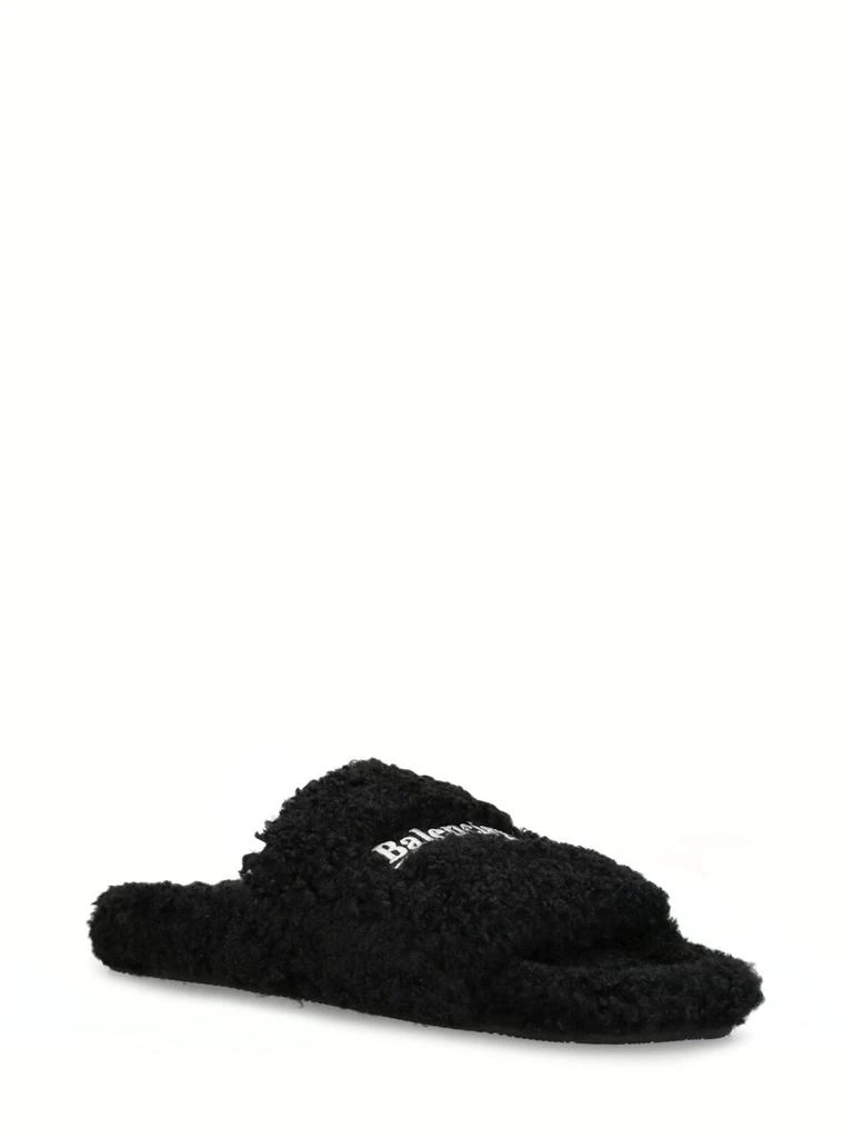 商品Balenciaga|Political Logo Furry Slide Sandals,价格¥5474,第2张图片详细描述