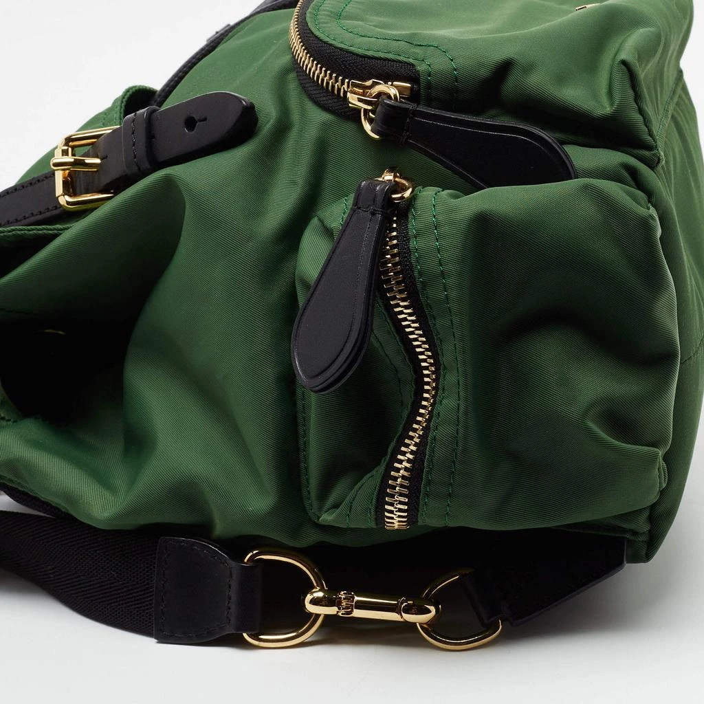 Burberry Green/Black Nylon and Leather Small Rucksack Backpack 商品