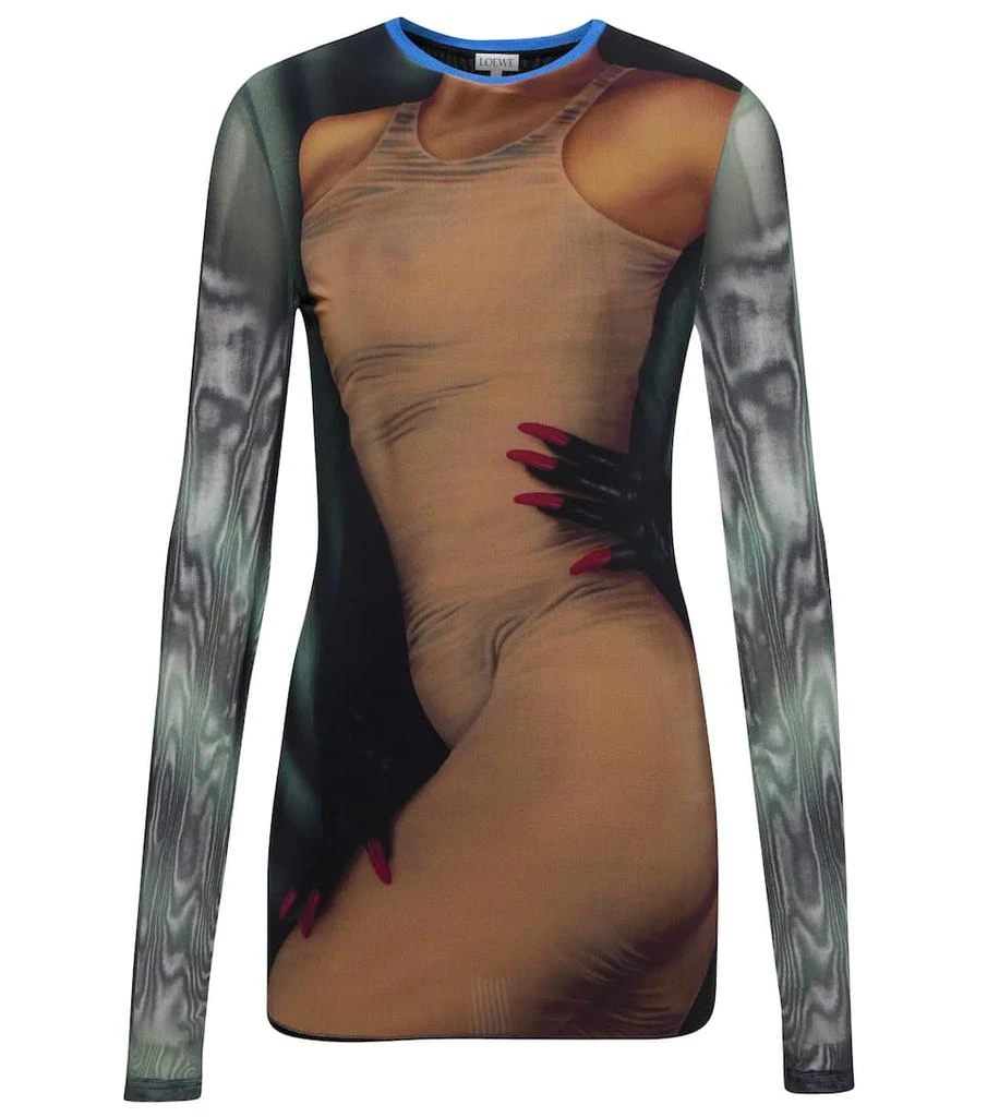 商品Loewe|Printed mesh long-sleeved top,价格¥5329,第1张图片