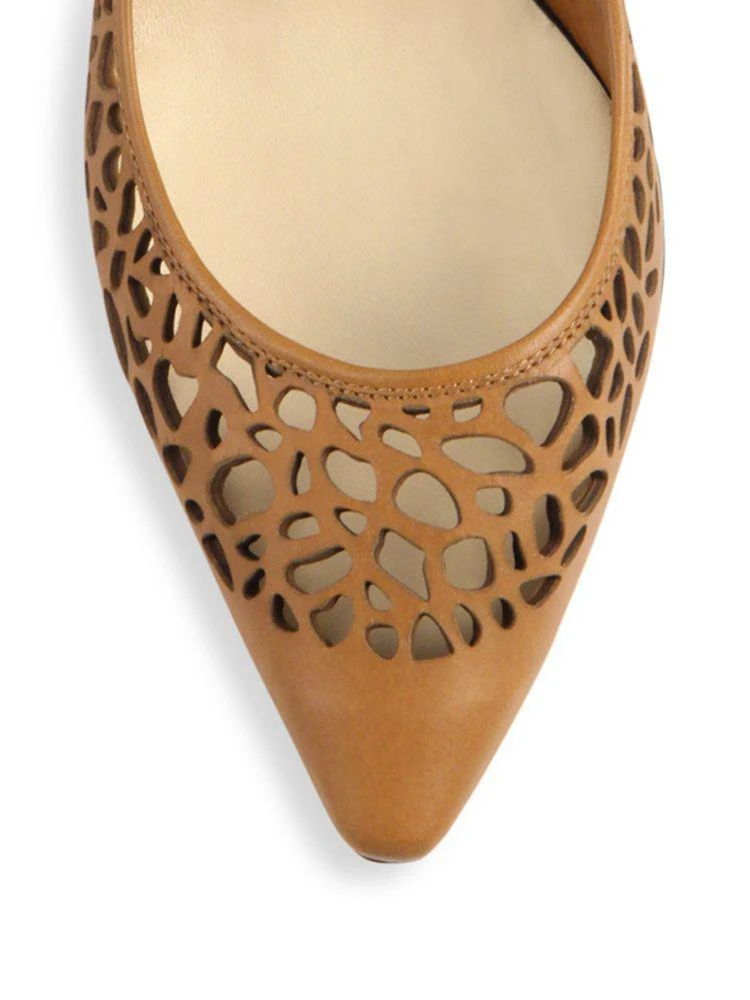 商品Jimmy Choo|Romy 85 Laser-Cut Leather Point Toe Pumps,价格¥4012,第3张图片详细描述