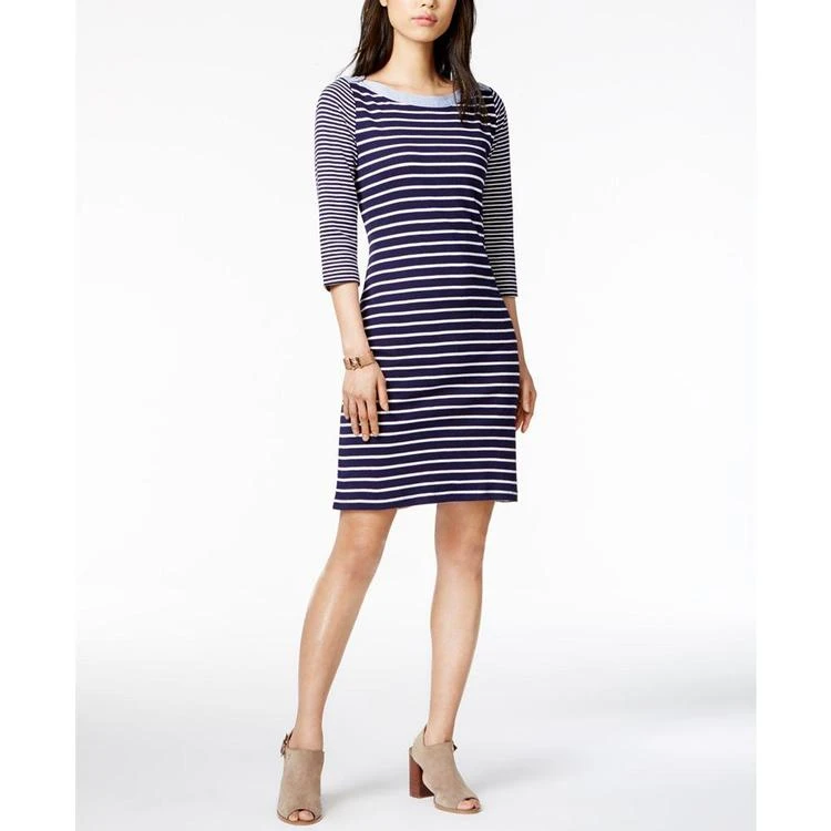 商品Tommy Hilfiger|Cotton Striped Sheath Dress, Created for Macy's,价格¥224,第1张图片