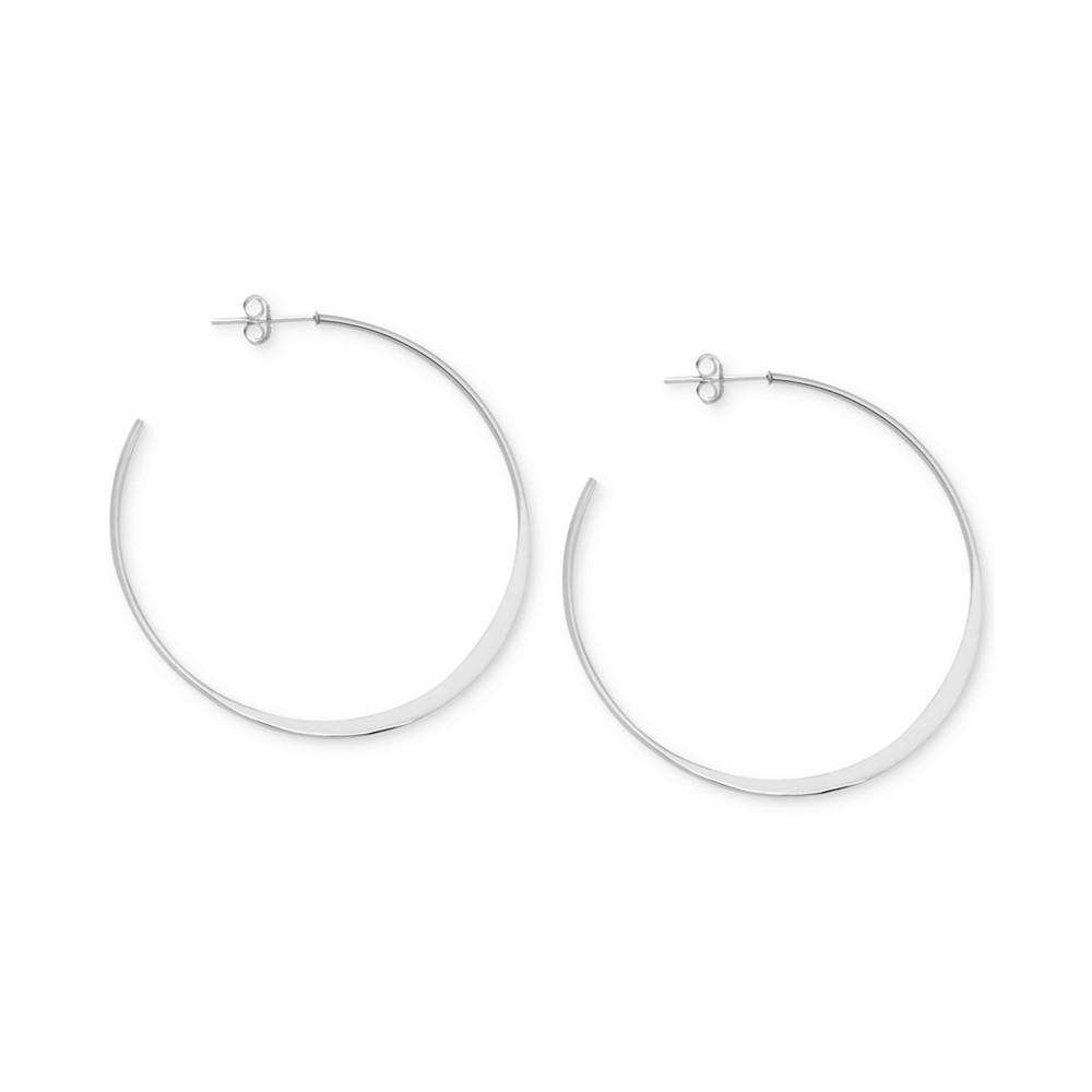 商品Essentials|Silver Plated Flattened C-Hoop Earrings,价格¥149-¥186,第1张图片