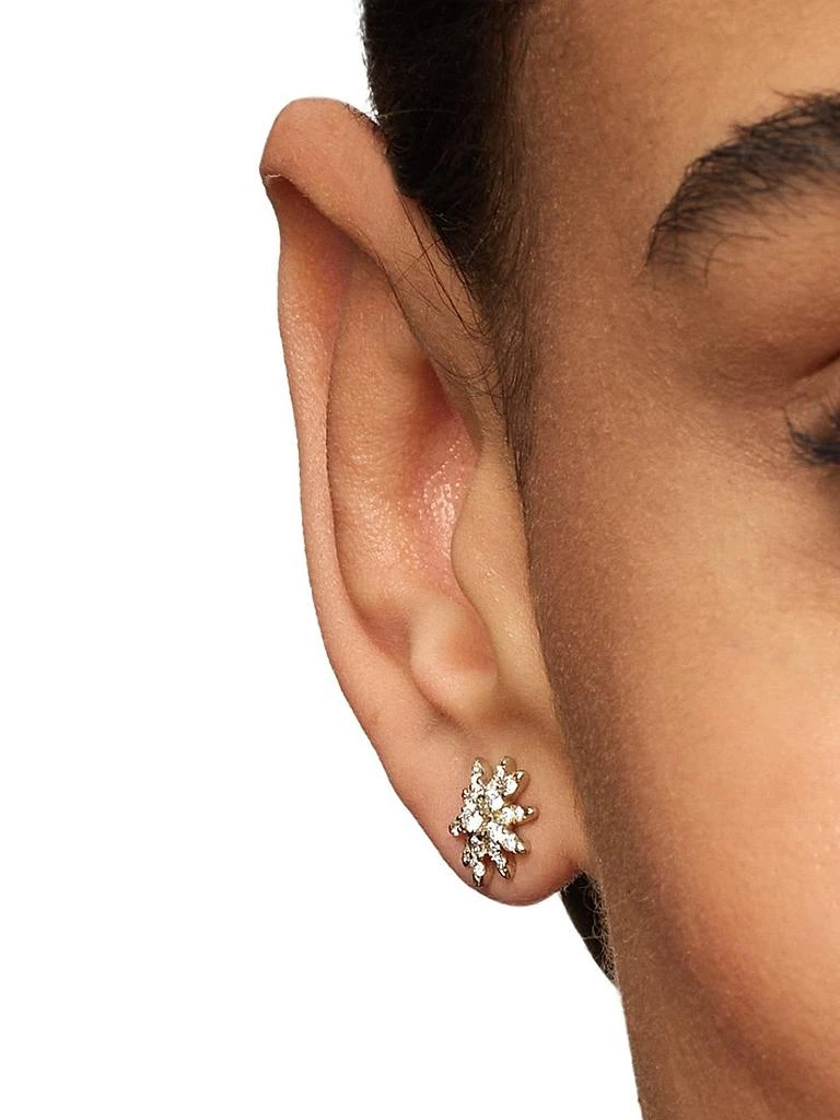 Starburst Cluster Drop Earrings in 18K Yellow Gold with Diamonds, 23.7MM 商品