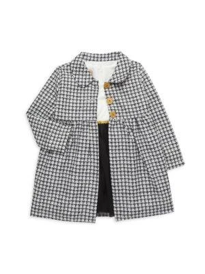 商品Purple Rose|Little Girl’s 2-Piece Houndstooth Coat & Dress Set,价格¥238,第1张图片