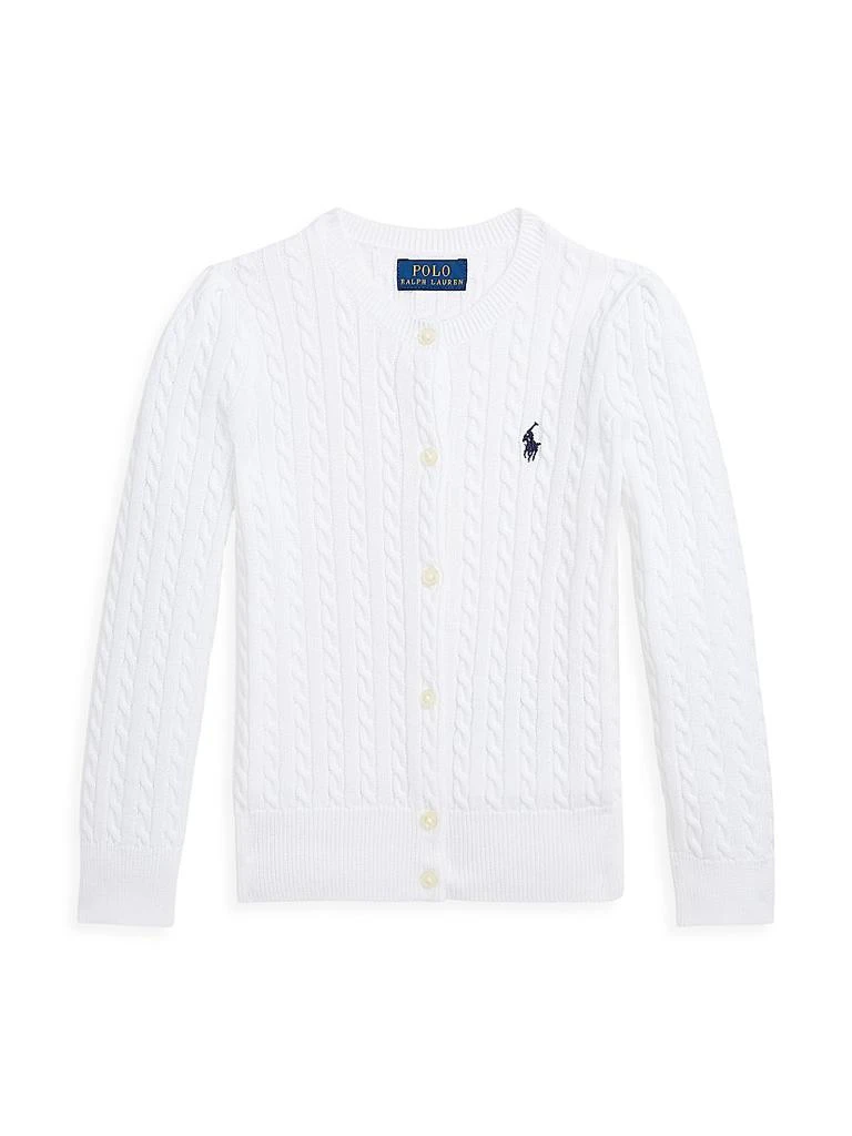 商品Ralph Lauren|Little Girl's & Girl's Cotton Cable-Knit Sweater,价格¥486,第1张图片