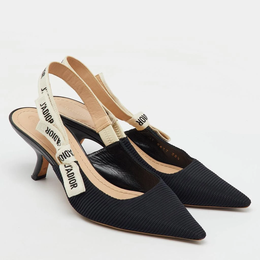 商品[二手商品] Dior|Dior Black Knit Fabric Pointed Toe J'Adior Slingback Pumps Size 38.5,价格¥5012,第4张图片详细描述