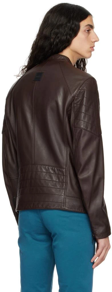 商品Hugo Boss|Brown Joset Leather Jacket,价格¥2492,第3张图片详细描述