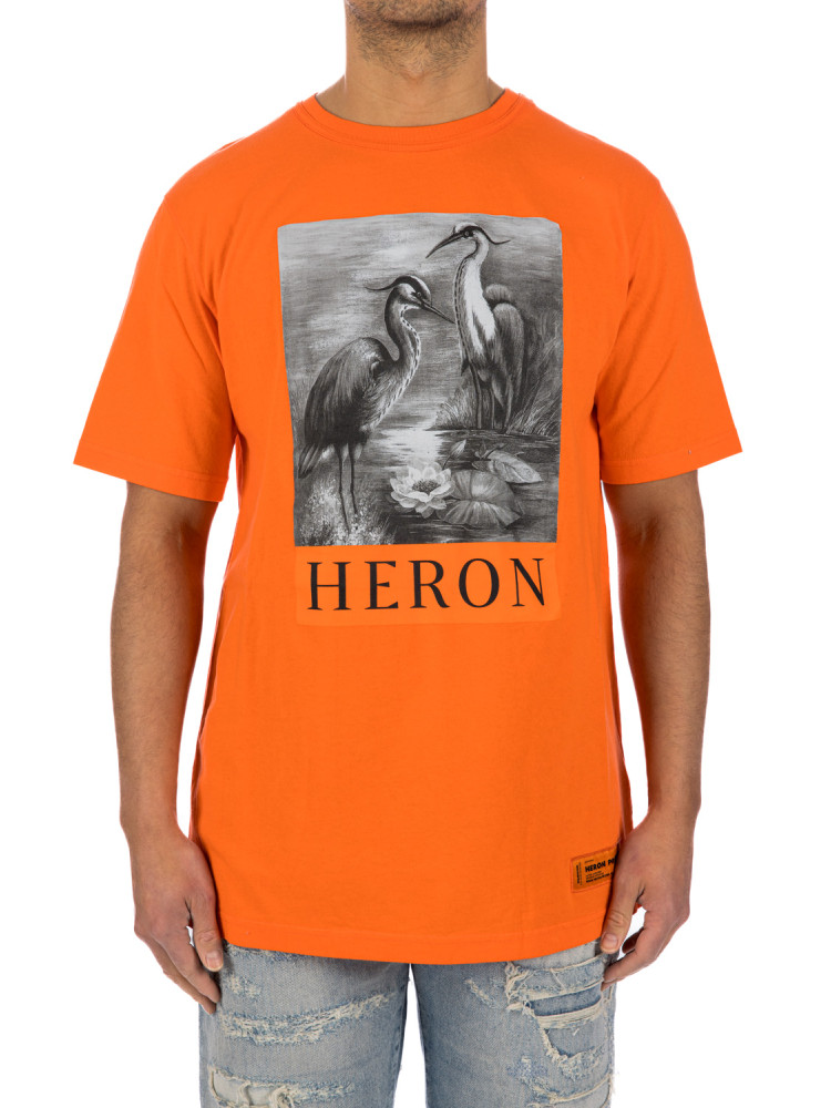 HERON PRESTON 男士橙色棉质短袖T恤 HMAA026C99JER001-2210商品第1张图片规格展示