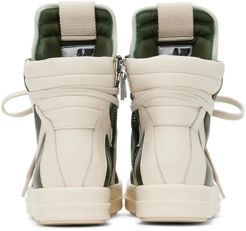 商品Rick Owens|Kids Green & Off-White Geobasket Sneakers,价格¥2583,第2张图片详细描述