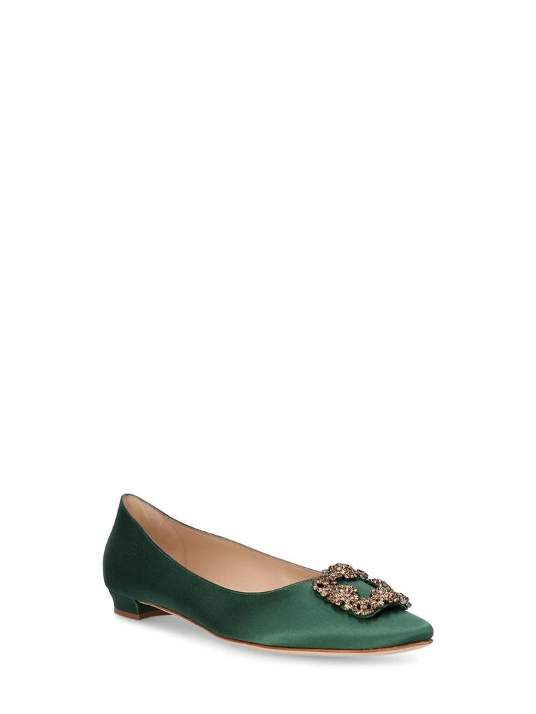 商品Manolo Blahnik|10mm Hangisi Satin Flats,价格¥6294,第2张图片详细描述