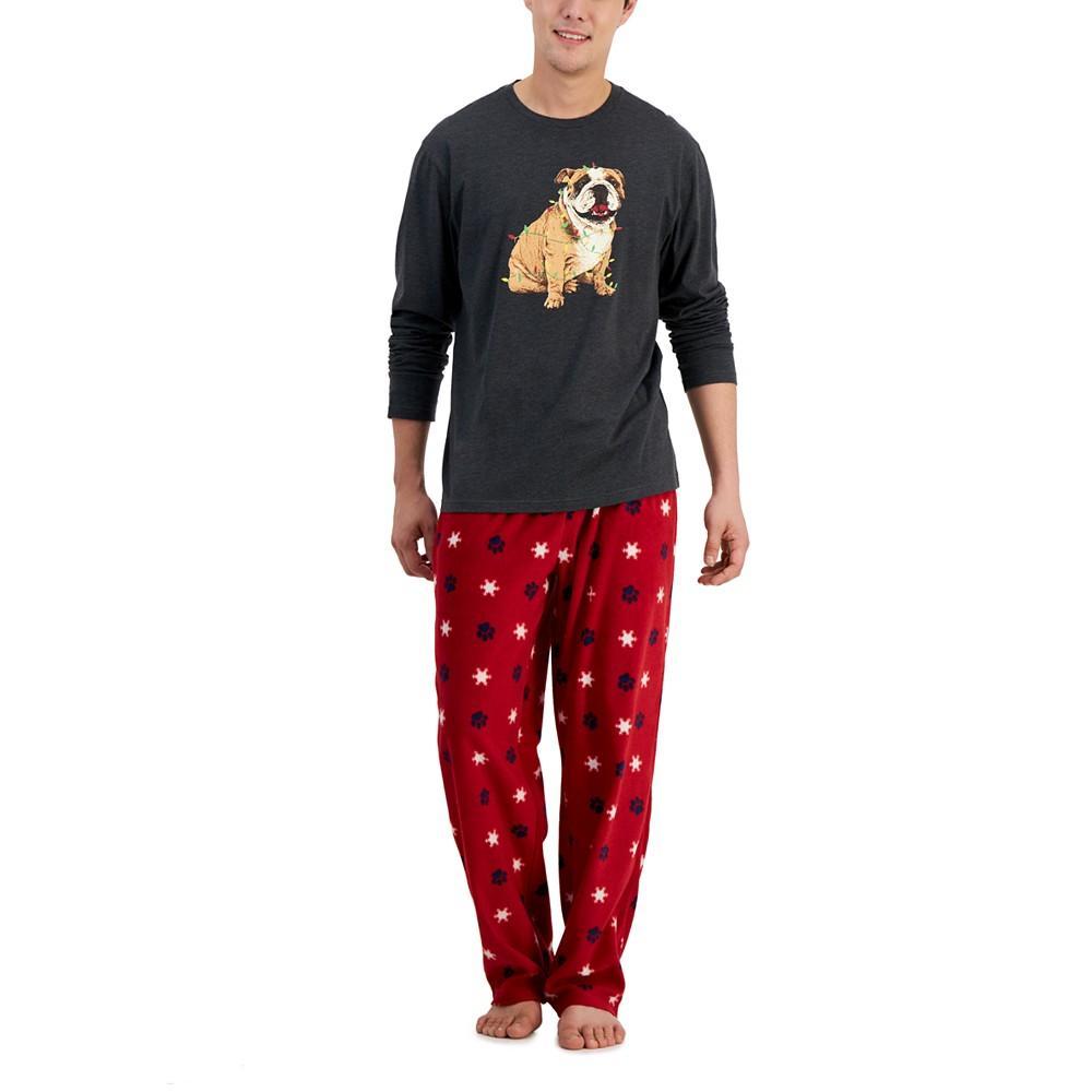 商品Club Room|Men's 2-Pc. Long-Sleeve T-Shirt & Buffalo Plaid Fleece Pajama Pants Set, Created for Macy's,价格¥147-¥183,第3张图片详细描述