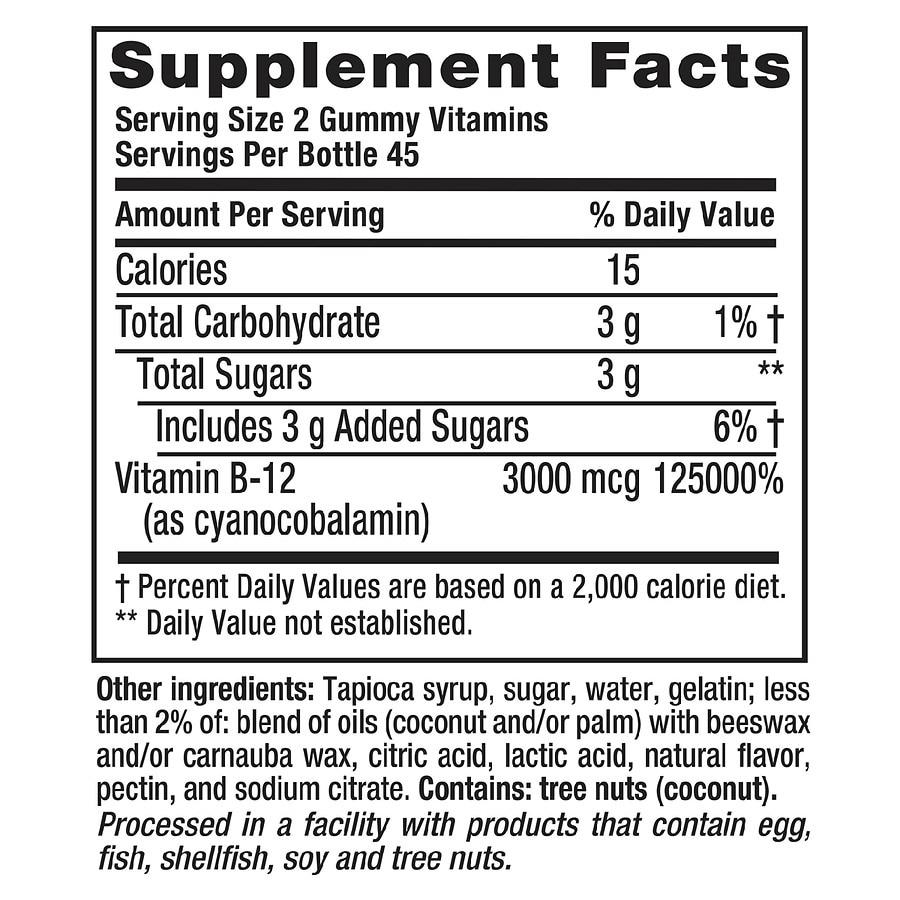 Extra Strength Vitamin B12 Gummies Cherry商品第4张图片规格展示