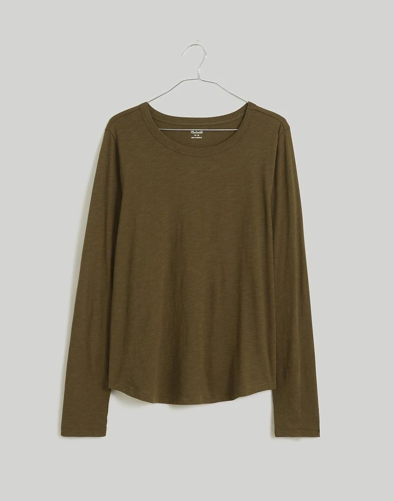 Whisper Cotton Rib-Crewneck Long-Sleeve Tee 商品