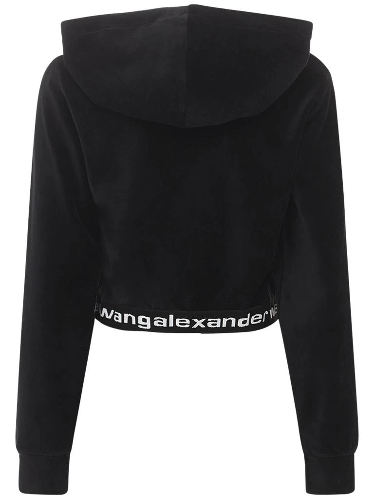 商品Alexander Wang|女式 徽标弹力灯芯绒短款连帽衫,价格¥1110,第3张图片详细描述