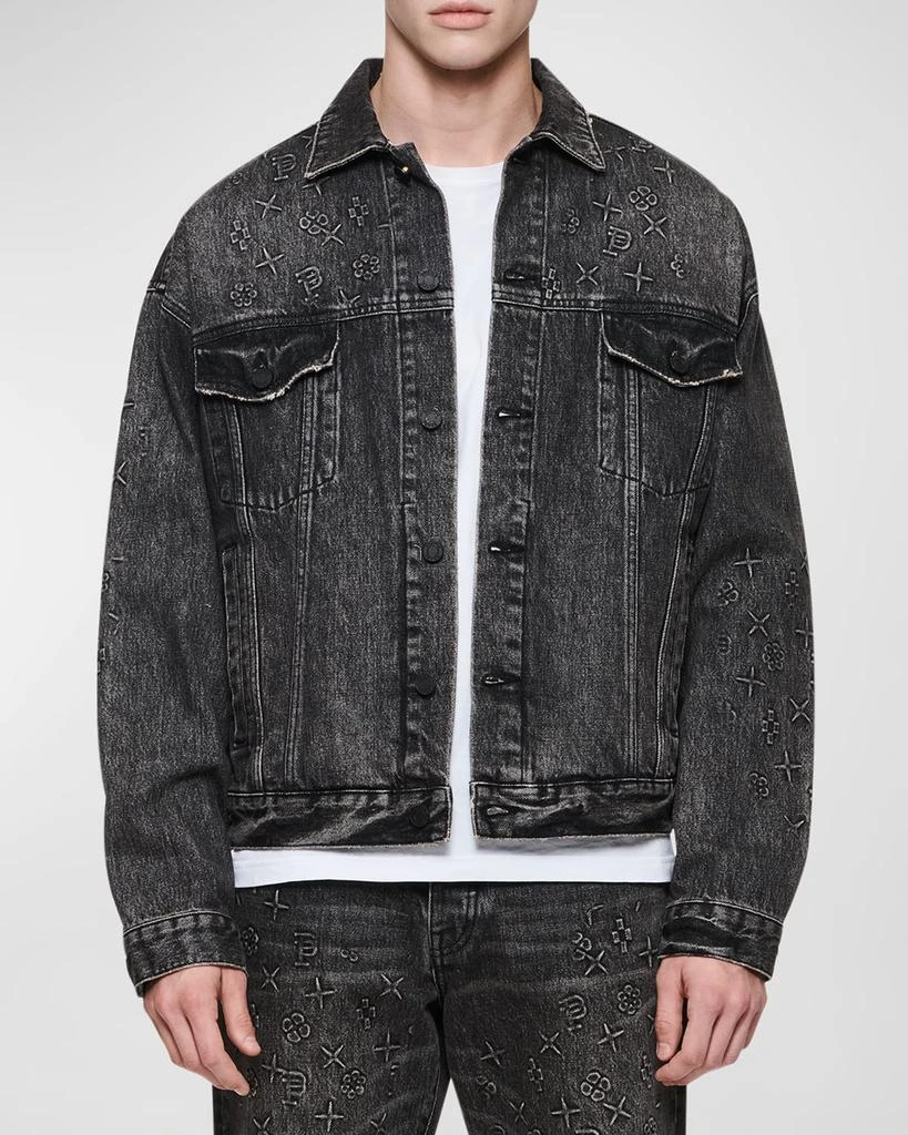 商品PURPLE|Men's Embossed Faded Denim Jacket,价格¥1351,第1张图片