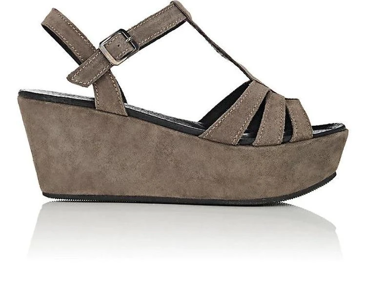 商品Barneys New York|Suede T-Strap Platform-Wedge Sandals,价格¥313,第1张图片