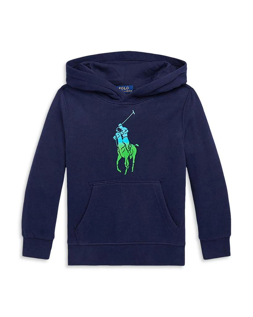 商品Ralph Lauren|Boys' Ombré Big Pony Fleece Hoodie - Little Kid, Big Kid,价格¥222,第1张图片详细描述