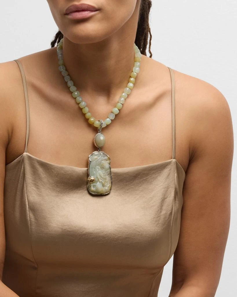 商品Stephen Dweck|Vintage Hand Carved Jade Faceted Moonstone and Chalcedony Necklace,价格¥29310,第5张图片详细描述