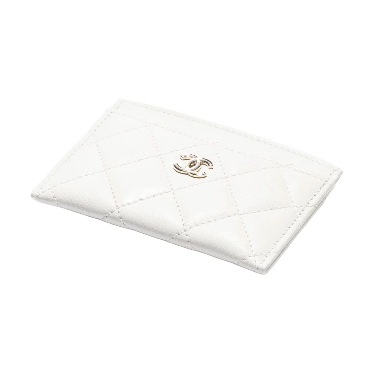 商品[国内直发] Chanel|香奈儿 25C 品牌徽标经典菱格纹绗缝 粒面牛皮 卡包 女款 白色,价格¥5922,第3张图片详细描述