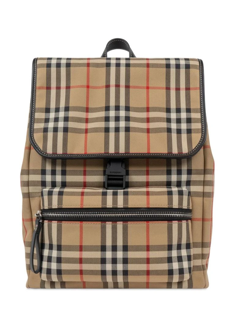 商品Burberry|Check Print Cotton Canvas Backpack,价格¥5816,第1张图片