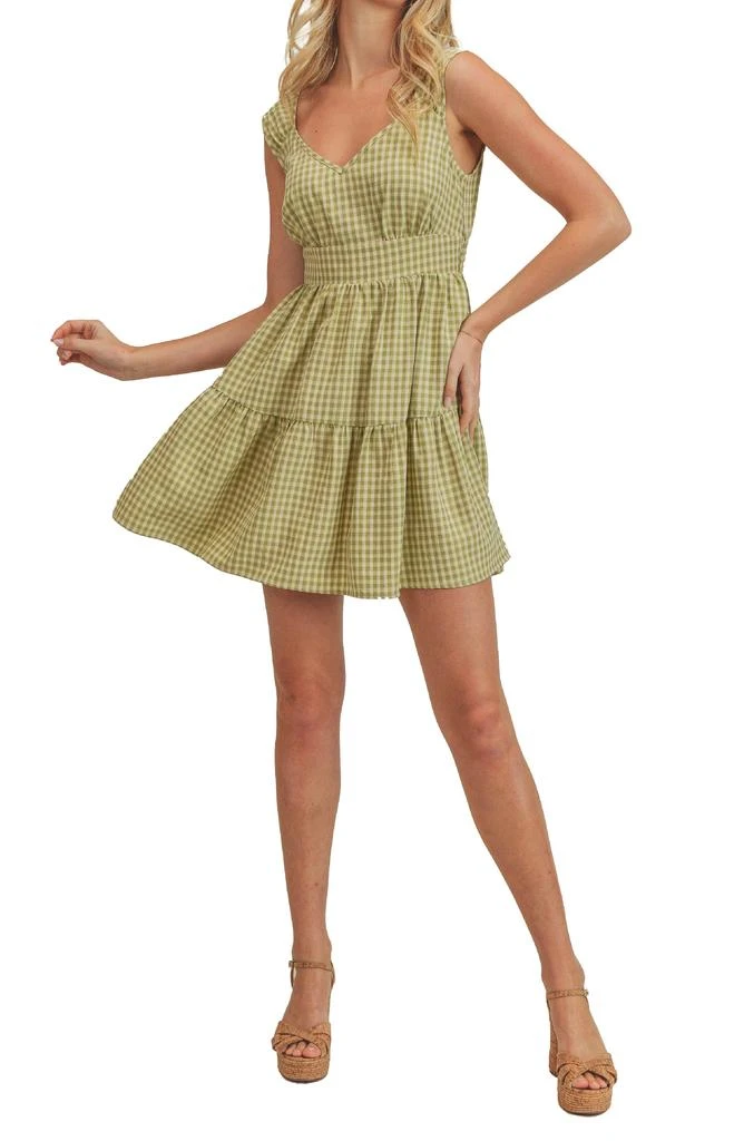 商品Lush|Sleeveless Gingham Mini Dress,价格¥205,第1张图片