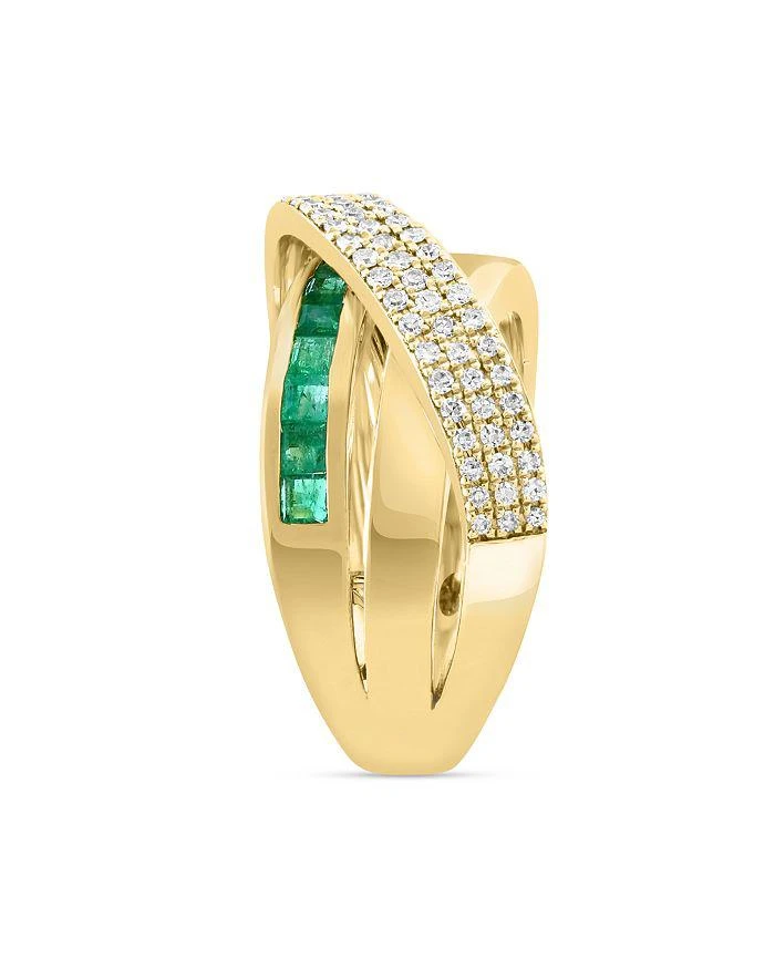 商品Bloomingdale's|Emerald & Diamond Crossover Ring in 14K Yellow Gold,价格¥17848,第3张图片详细描述