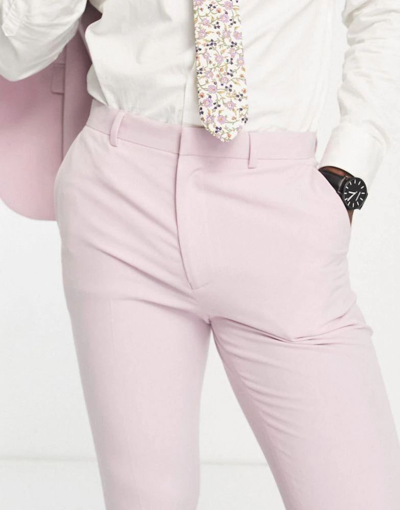 商品ASOS|ASOS DESIGN super skinny suit trousers in light pink,价格¥103,第4张图片详细描述