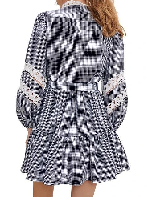 商品Maje|Ritchy Gingham Mini Dress,价格¥1438,第4张图片详细描述