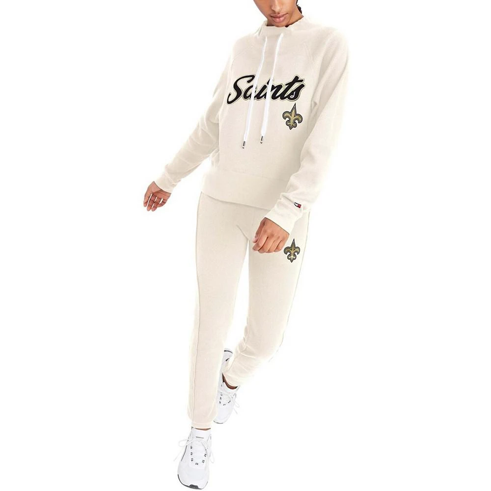 商品Tommy Hilfiger|Women's Cream New Orleans Saints Zoey Raglan Pullover Sweatshirt Pants Lounge Set,价格¥979,第1张图片