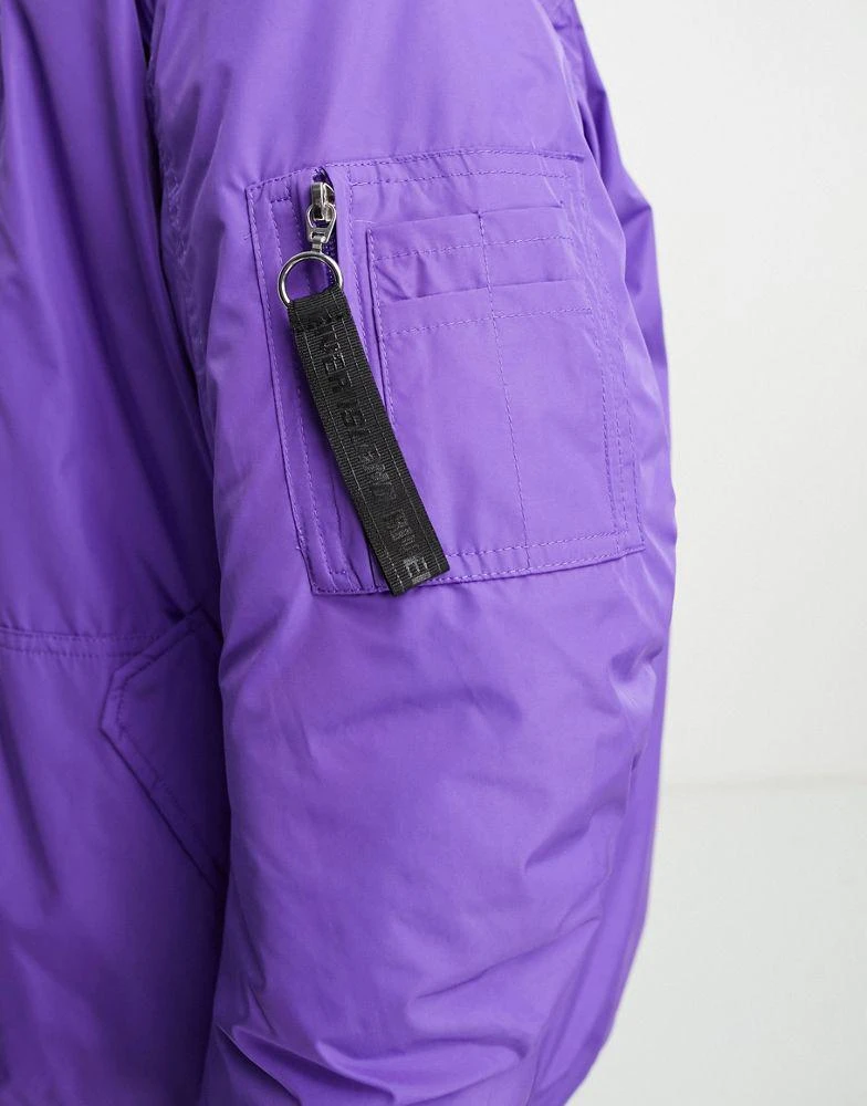 商品River Island|River Island oversized bomber jacker in purple,价格¥325,第4张图片详细描述