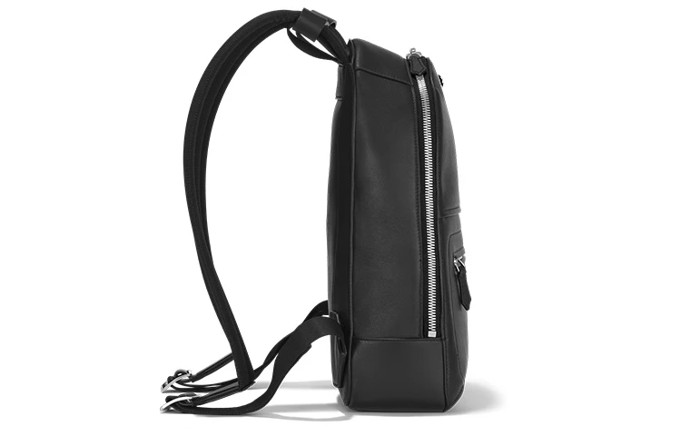 商品[国内直发] MontBlanc|万宝龙 Logo徽标拉链开合 粒面小牛皮 背包双肩包 迷你 男款 黑色,价格¥6618,第4张图片详细描述