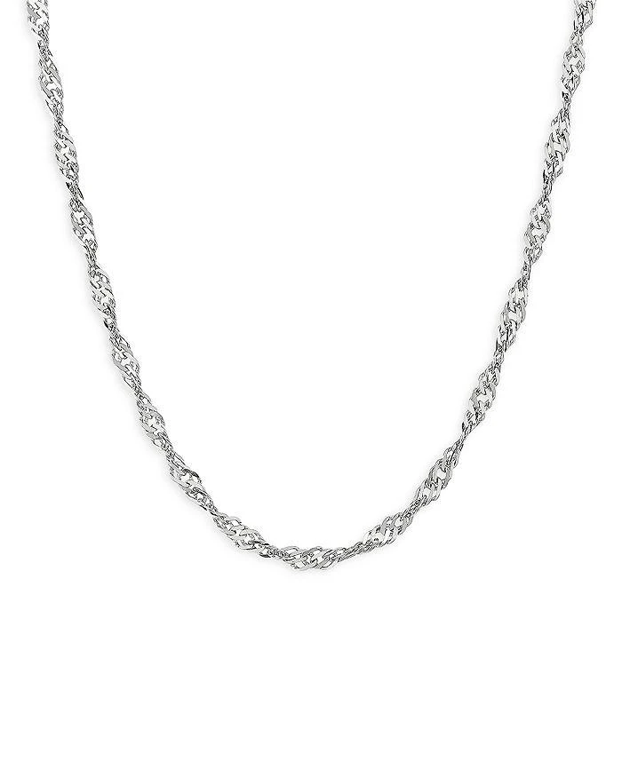 商品Bloomingdale's|14K White Gold Solid Singapore Link Chain Necklaces 16-24",价格¥7007,第3张图片详细描述