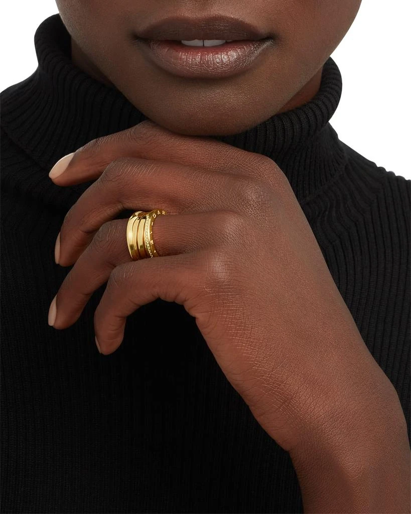 商品BVLGARI|B.Zero1 18K Gold 3-Band Wave Ring with Diamonds, EU 51 / US 5.75,价格¥37634,第2张图片详细描述