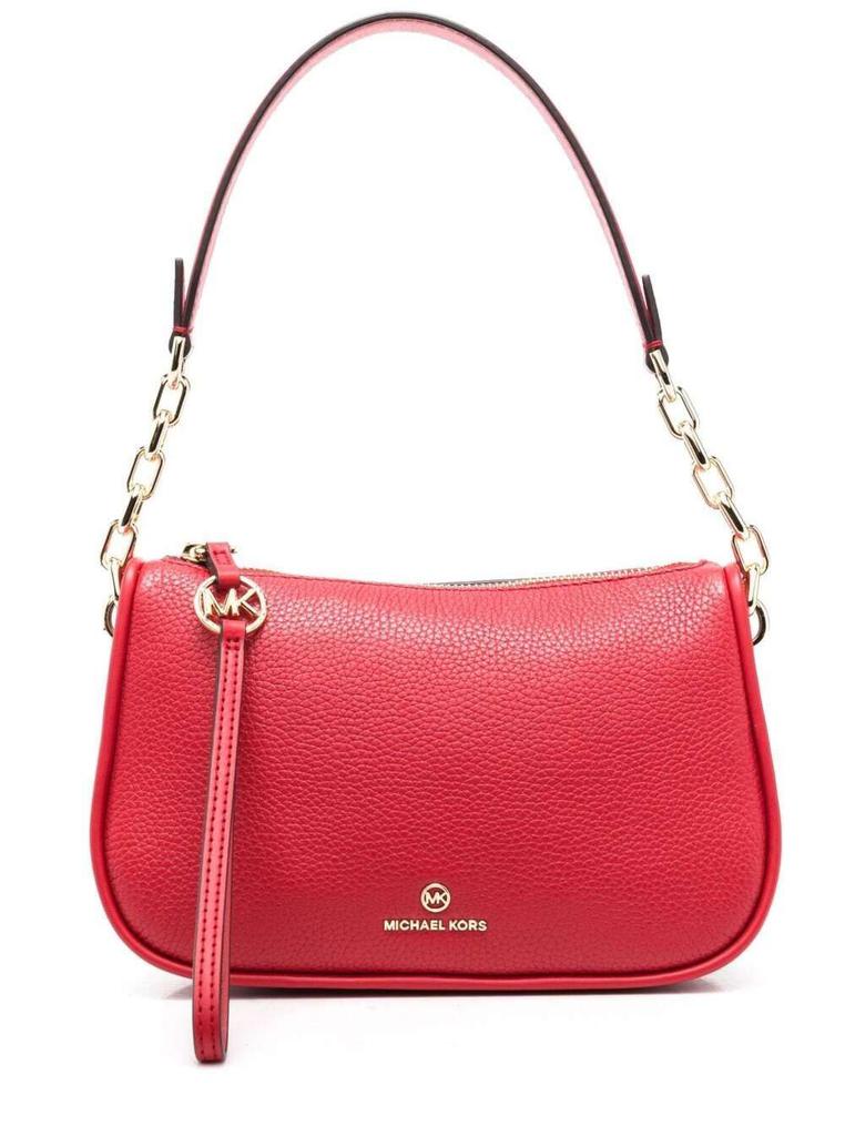 Jet Set Fuxia Shoulder Bag in Saffiano Calfskin with Gold-Colored Details and Charm with M MICHAEL KORS Logo商品第1张图片规格展示