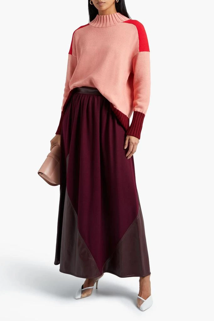 商品ROKSANDA|Pola faux leather-paneled wool maxi skirt,价格¥1993,第4张图片详细描述